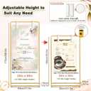 Wedding Sign Holder,Adjustable Welcome to Our Wedding Sign Stand with 2 Leather Sign Hanging Straps,Wedding Seating Chart Stand for Party,Baby Shower,Graduation Ceremony(Posters Excluded)