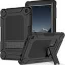 MENZO Case for Samsung Galaxy tab A10 (Only 2023 Release) Bracket Design, Layer Duty Shockproof Rugged Case with Kickstand, Black