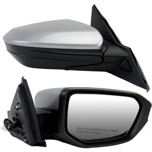 Passenger Side Mirror Compatible With 2016 2017 2018 2019 2020 2021 Honda Civic Coupe Sedan Hatchback,Mirror with Power Glass,Non-Heated,Manual Folding(Silver) (Right-3Pins)