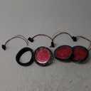 OGATOO 4 PCS Red Round 4 Inch Trailer Tail Lights for Truck with Sealed Flush Mount Grommet Plug Connector, 12 LED 12V IP65 Waterproof Stop Brake Turn Lights for RV Tractor Van Pickup UTV