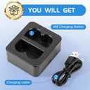 Ring Battery Charger Station with Dual Port Charging Dock for Ring Doorbell Camera 2/3/4, Stick Up Cam & Spotlight Cam Li-ion Battery