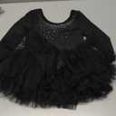 KARETT Toddler Ballet Leotard with Snap Glitter Ballerina Outfit Criss-Cross Pink Tutu Dress for Girls 90