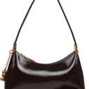 Advanced oil wax leather crescent bag, women's armpit bag, shoulder bag, crossbody bag, handbag, small wallet