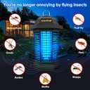 GOOTOP Bug Zapper Outdoor, Mosquito Zapper, 3 Prong Plug in Electric Fly Zapper, Mosquito Killer, Fly Traps, Flying Insects Zapper Indoor Outdoor, 4200V, ABS Plastic Outer (Black)