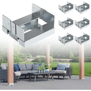 Galvanized Post Base for Concrete, Adjustable Aluminum-zinc Plated Steel Deck Post Anchor Base,Post Base Holder with 1" Standoff for Deck Gazebo Pergola Porch (10, 6x6)