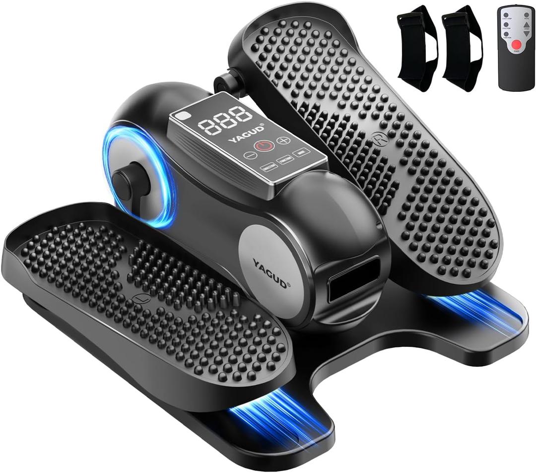 Yagud Under Desk Elliptical Machine, Elliptical Leg Exerciser as Seen on TV for Senior with Remote Control, Portable Quiet Electric Seated Pedal and 12 Adjustable Speed, Black