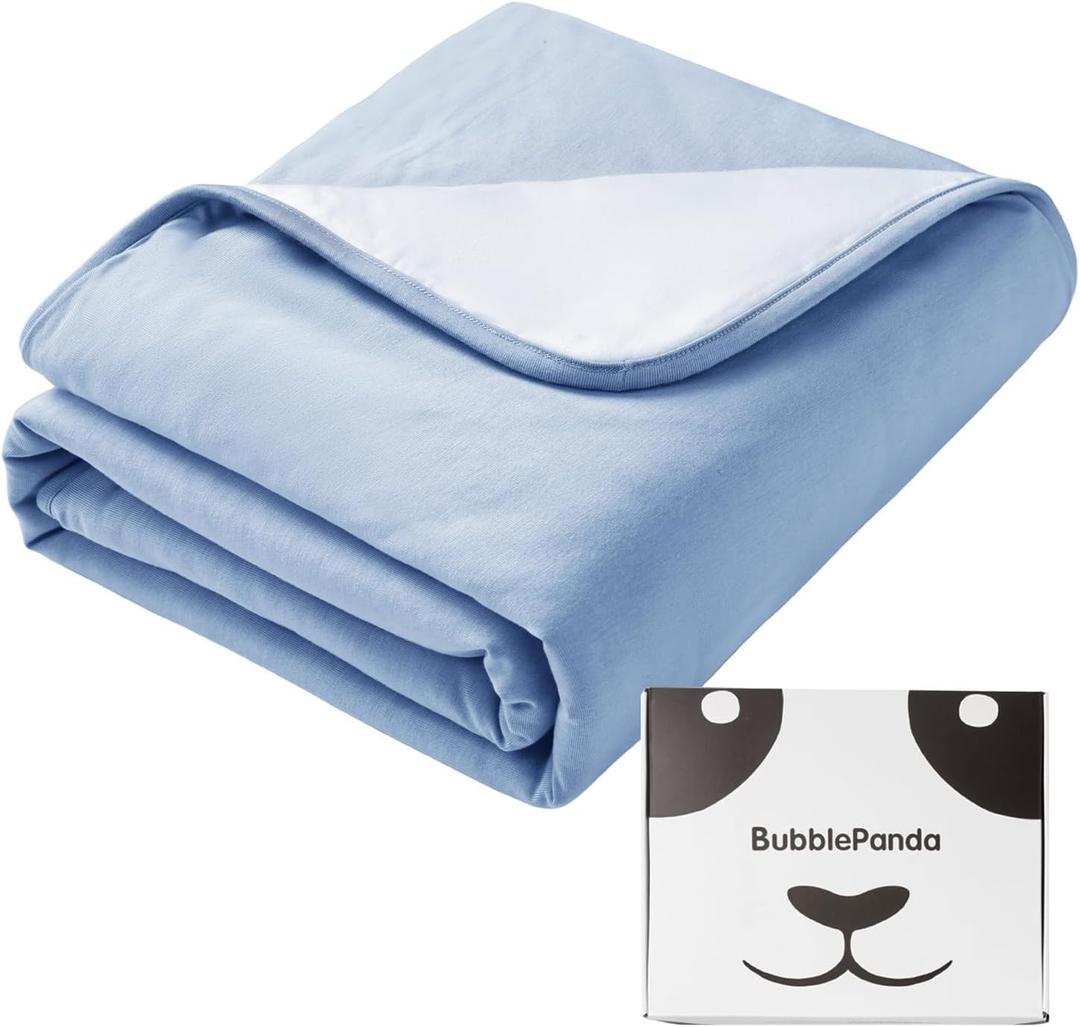 BubblePanda Rayon Made from Bamboo Baby Blanket for Boys Girls Neutral Soft Crib Blanket Toddler Quilt Comforter Newborn Nursery 30 x 40 Inch Blue
