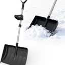 Snow Shovel for Driveway Home Garage Snow Removal, 16-Inch Wide Snow Shovel with Aluminum Wear-Resistant Strip, Large Capacity Shovel for Garden Car Camping Outdoor