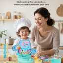 Kids Cooking Sets Real- Safe Mini Kitchen Set with Kids Knife Set for Real Food Making, Toddler Montessori Kitchen Playset for Girls Boys (Green)