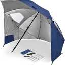 Sport-Brella Premiere UPF 50+ Umbrella Shelter with Patented Side Panels and Tilt Mechanism, Heavy-Duty 1.25 Inch Center Pole, Auger Anchor for Sand and Grass