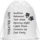 PXTIDY Theatre Life Drawstring Bags Drama Theater Gifts Comedy Tragedy Mask Theater Bag Drama Actor Actress Gifts