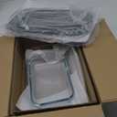 KOMUEE 8 Pieces Glass Baking Dish with Lids Rectangular Glass Baking Pan Bakeware Set with Lids, Baking Pans for Lasagna, Leftovers, Cooking, Kitchen, Fridge-to-Oven, Gray