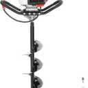 VEVOR Post Hole Digger, 43cc 1250W Auger Post Hole Digger, Gas Powered Earth Digger with 8" Earth Auger Drill Bit, 30 inch Long Alloy Steel Auger, for Farmland, Garden and Plant, EPA Certification