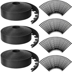 Sintuff 246 ft Garden Landscape Edging 4 Inch Tall No Dig Lawn Edging Border with 216 Anchoring Spikes Straight Top Garden Border Roll Kit for Yard