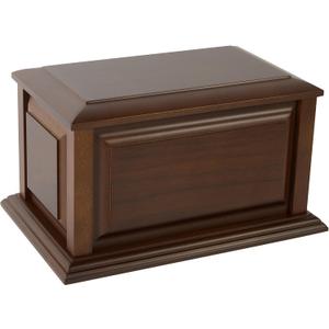 Handcrafted Extra Large Wooden Funeral Cremation Urn Box for Adult Human Ashes up to 225lbs (Light Black)