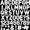 184 Pcs Large Vinyl Letter Sticker 6" Big Alphabet Number and Symbol Sticker Self Adhesive Removable Letter Decal for Christmas Bulletin Board Classroom Decor Poster Window Door Mailbox (White)
