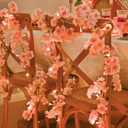 Sunm Boutique 12-Pack 70.8 Ft Artificial Cherry Blossom Garland Cherry Blossom Hanging Vine with 65.6 Ft Long 160 LED String Lights Silk Sakura Vines Garland for Wedding Party Home Decor, Pink