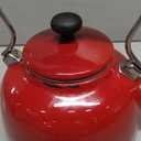 Circulon Enamel on Steel Whistling Teakettle/Teapot With Flip-Up Spout, 2 Quart - Red