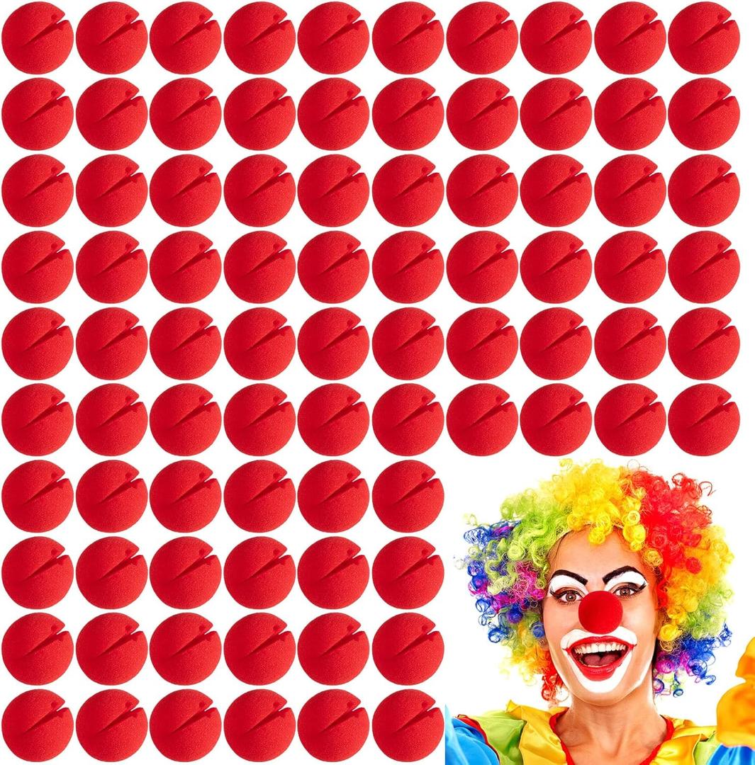 Vinsot 200 Pcs Red Clown Noses Cosplay Foam Clown Circus Nose for Halloween Christmas Mardi Gras Carnival Costume Party Dress up Vinsot 200 Pcs Red Clown Noses Cosplay Foam Clown Circus Nose for Halloween Christmas Mardi Gras Carnival Costume Party Dress up