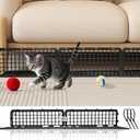 XUANZIKEMAO 12 PCS Under Couch Blocker, Under Bed Blocker for Pets, Under Couch Toy Blocker, Black Plastic Under Bed Blocker, Bed Blockers for Couch and Bed Under