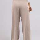 ANRABESS Women Linen Palazzo Pants Summer Boho Wide Leg High Waist Casual Lounge Pant 2026 Beach Travel Vacation Outfits (Beige, L)