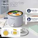 Electric Hot Pot 1.5L Nonstick Ramen Cooker for One-Person