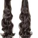 Long Wavy Wrap Around Ponytail Claw Jaw In Hair Pieces Real Natural Remy Hair s For Human #27 18inches