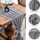 2 Pack 10 Ft Chiffon Table Runner Grey Gauze Long Table Runners 27x120 Inches Sheer Tulle Table Runner for Rustic Wedding Reception Bridal Shower Decorations Birthday Party
