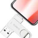 USB 256GB Flash Drive Photo Stick for Phone External Storage DEZOBYTE Compatible for i-Phone Pad Android USB C PC MS02 Silver