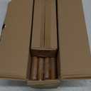 2 Pack Wood Curtain Rods for Windows,1'' Diameter Drapery Rods with Imitation Wood Grain Leaf Pattern Finials,Boho Adjustable Heavy Duty Curtain Rods Set,18-45'',Color:Natural Wood