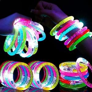 Mikulala 24Pcs Glow in the Dark Party Supplies for Kids/Adults, Flashing Light up Toys LED Bracelets Halloween Glow Sticks, Mardi Gras Party Favors Carnival Birthday Concert Gifts Accessory