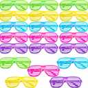 20 Pairs Shutter Shades Glasses Neon Slotted Sunglasses 80s Accessories Eyewear Props