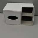 PU Leather Square Tissue Box Cover  MultiFunctional Tissue Box Holder, Tissue Box Cover with Storage,Tissue and Remote Control Holder, Cube Tissue Box Organizer Bedroom Nightstand End Table
