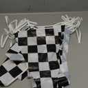 4Es Novelty Checkered Flag Banner 100 Ft - Plastic, Racing Birthday Decorations Banner with Large 12"x18" Pennants. Black and White Checkered Decor for Race Car-Themed Birthday Party Supplies