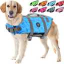 EMUST Dog Life Preserver, Pet Life Vests for Swimming, Beach Boating with High Buoyancy, Dog Flotation Vest for Small/Medium/Large Dogs, L, NewBlue