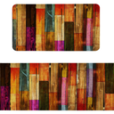 Kitchen Rugs Sets of 2 Non Slip Washable, Rustic Colorful Wooden Kitchen Mats for Floor 2 Piece Home Decor