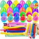 24 Pack Prefilled Easter Eggs with Bunny Stretchy Strings Sensory Fidget Toys Inside Great for Kids Aduts Toddlers Easter Basket Stuffers Egg Fillers Gifts