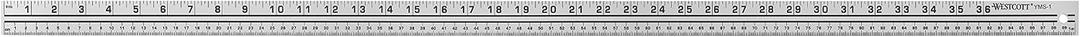 Westcott Aluminum Yard/Meter Stick, 39-Inch/100cm, Silver, Model: YMS-1