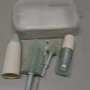 Momcozy Bottle Brush Kit, Innovative Push-Press Design for Better Cleaning - Baby Bottle Cleaner Brush for Baby Bottle, Breast Pumps, Nipples, and More - Can Generate Foam for Better Cleaning, Green (Press Bubble Style)