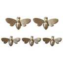 Waowumar Bee Wall Decor Rustic Gold Wall Hangings Resin Bee Wall Art 5 Pieces
