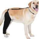 BARKLESS Single Dog Rear Leg Sleeve to Stop Licking, Breathable Male Female Dog Recovery Suit for Post Surgery, Comfortable Back Leg Sleeve for Wound Healing, Protective Cone Collar Alternative Medium (Black)