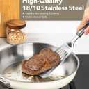 MICHELANGELO Stainless Steel Frying Pan Set, 8" 9.5" 11" Induction Pan, Triply Base Cooking Pans with Ergonomic Handle, for All Stove - Beige, 8-9.5-11-Inch w/o Lid