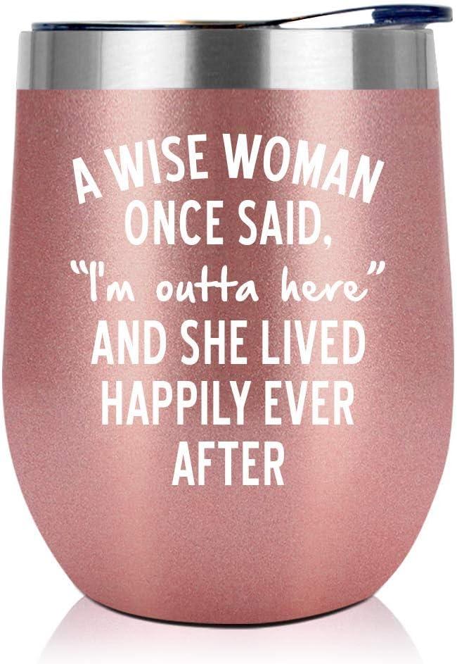 NewEleven Retirement Gifts For Woman 2025 - Funny Retirement Gifts For Coworker Leaving - Farewell, Leaving, Goodbye Gift For Coworkers, Friends - 12 Oz Tumbler (Wise women rose)