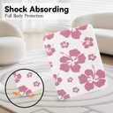 Lovmooful Compatible for iPad Air 6th 11-inch M2 (2024),iPad Air 5/4 (2022/2020 5th/4th Generation 10.9-Inch) Case with Pencil Holder Cute Floral Flower Soft TPU Trifold Stand Protective-Hibiscus