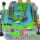 Magnetic Tiles Road Set with Pullback Car & Magnet Ship,Traffic Themed Magnetic Building Tiles Set with Traffic Light,STEM Magnet Tile for Kids Ages 3-5 4-8 5-7,Preschool Educational Kids Toys Gifts