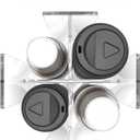 KOTEMON Cup and Lid Holder, 4 Compartment, Square | Rotating Coffee Cup Dispenser Lid Carousel for Restaurant, Buffet, Coffee Station, Bar, Countertop, Clear Acrylic