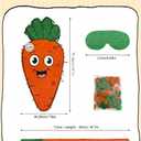 Forenee Carrot Piata - Pinata Set with Blindfold and Stick | Cute Orange Vegetable Pinata for Easter Theme Party | Garden Birthday Decorations | Kids Party Supplies