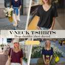 3 Pack Womens Oversized T Shirts Cotton V Neck Half Sleeve Shirts Y2k Baggy Tops Flowy Loose Summer Basic Tee Tops (Red, M)