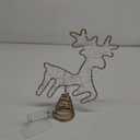 Juegoal Lighted Reindeer Christmas Tree Topper, Metal Xmas Glitter Elk Treetop Ornaments with 30 LED Warm White Lights, Battery Powered Light up 2D Deer Christmas Tree Decorations, Golden