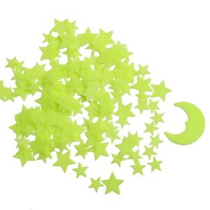Glow in The Dark Stars - Glow Stars Stickers for Ceiling,Self Adhesive 3D Glowing Stars and Moon for Starry Sky,Wall Decals for Kids Rooms,Wall Stickers for Bedroom (200 Stars, 1 Moon (Green))